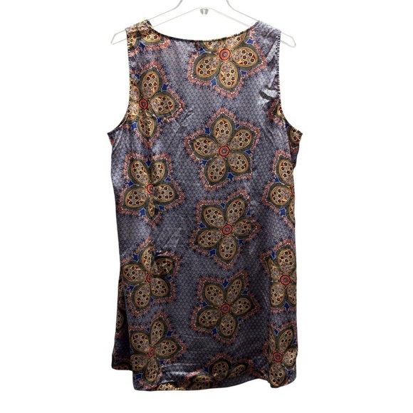 Lane Bryant Blue Orange Floral Front Twist Knot Sleeveless Shift Dress 18/20 - Picture 2 of 6